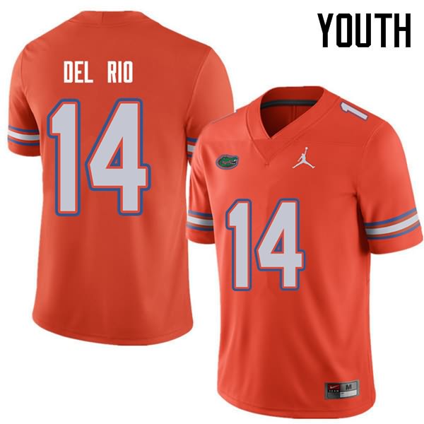 NCAA Florida Gators Luke Del Rio Youth #14 Jordan Brand Orange Stitched Authentic College Football Jersey VBQ4164VG